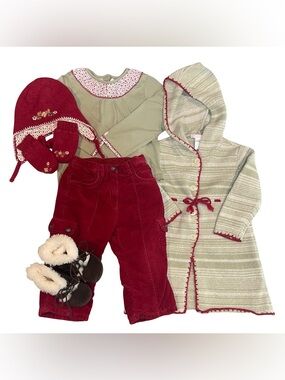 Janie and Jack Homespun Style Cardigan, Top, Cords, Hat & Mittens 18-24/2T